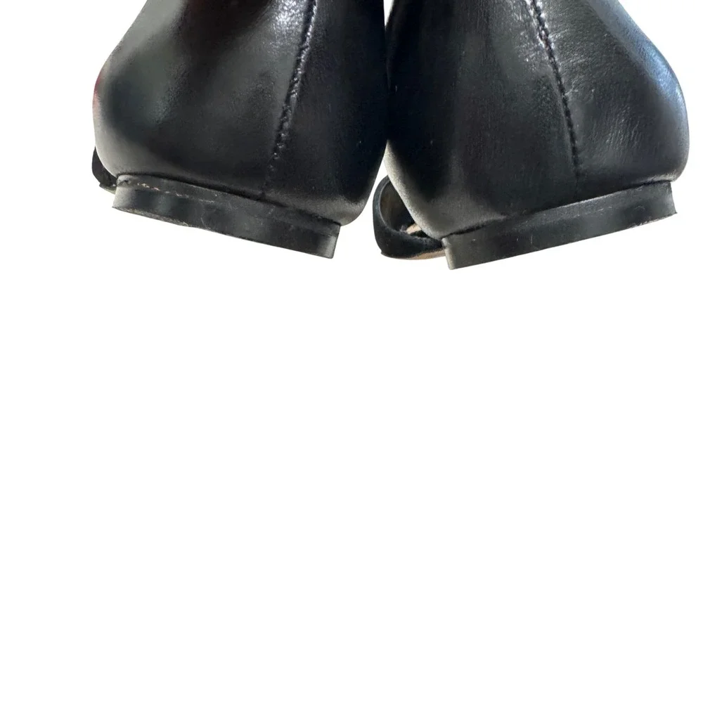 Vince Camuto Hope Pointed Toe‎ Flats Womens 8 Black Suede Leather Gold